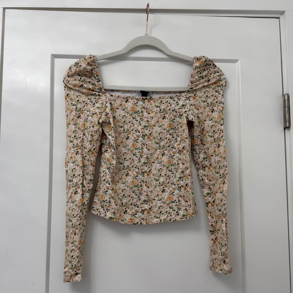 Wild Fable Floral Puff Sleeve Top